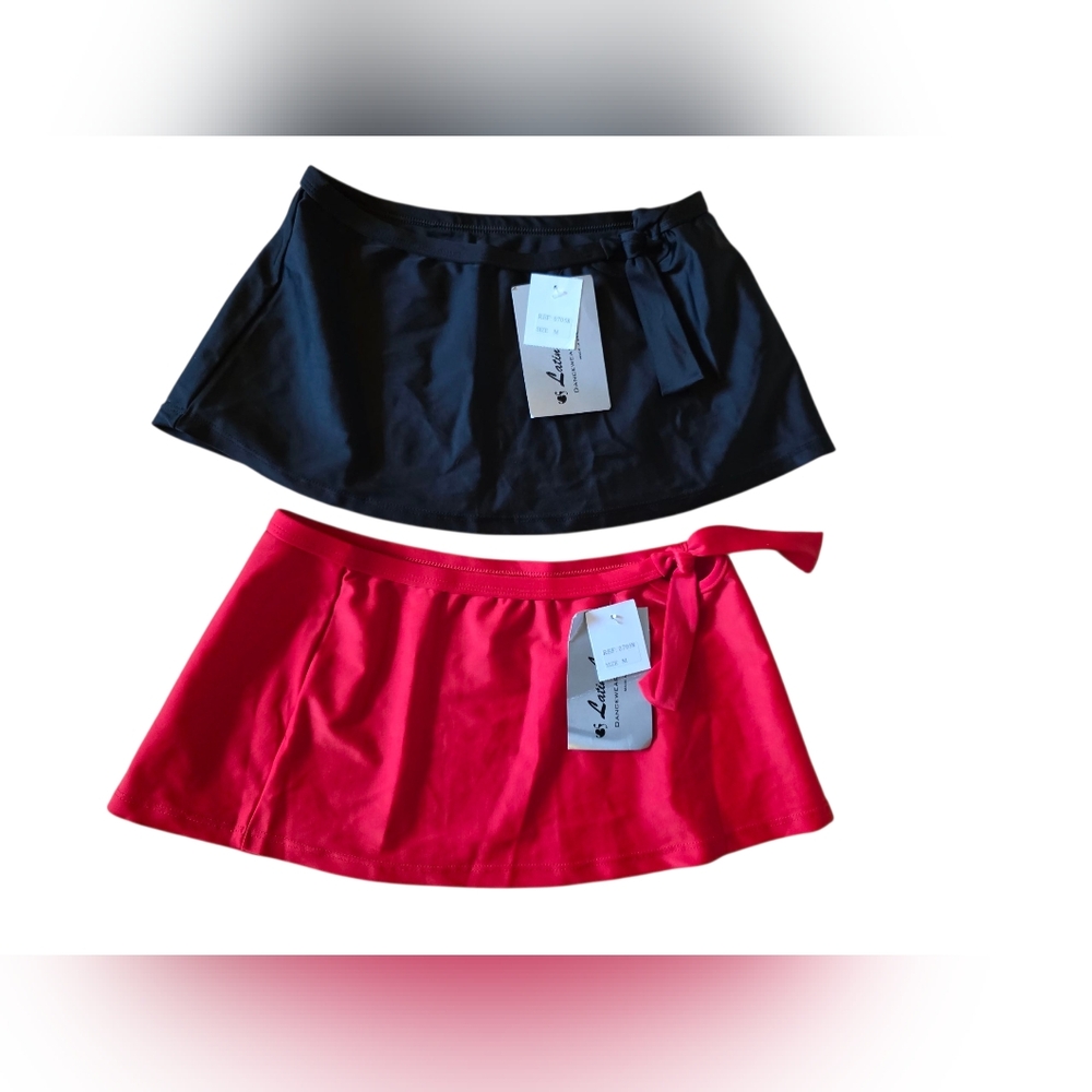 NWT Set Of 2 Latin Angel Dancewear/Clubwear Skirts Red & Black Size M